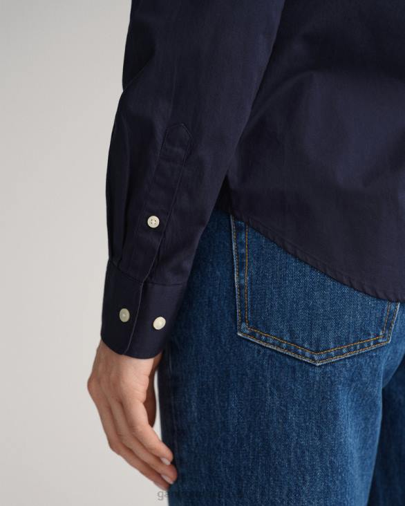 cămașă din pânză lată cu potrivire obișnuită 888T599 albastru de seară GANT femei