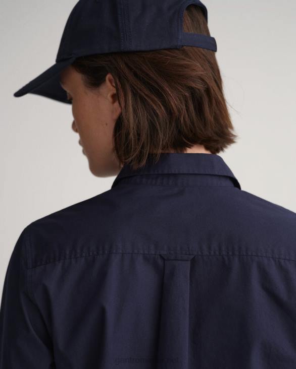 cămașă din pânză lată cu potrivire obișnuită 888T599 albastru de seară GANT femei