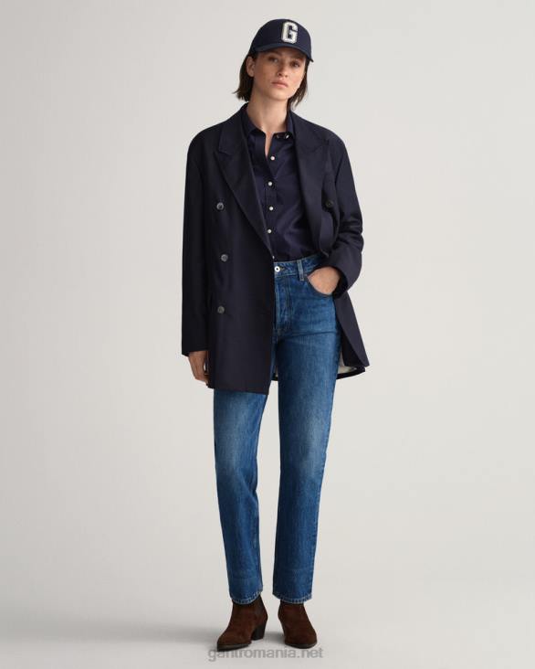 cămașă din pânză lată cu potrivire obișnuită 888T599 albastru de seară GANT femei
