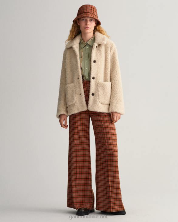 cămașă din vel de bumbac american luxe cu potrivire normală 888T583 verde porțelan GANT femei