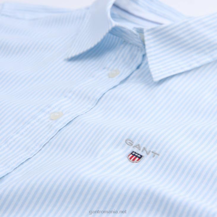 cămașă oxford stretch cu dungi banker 888T593 albastru deschis GANT femei