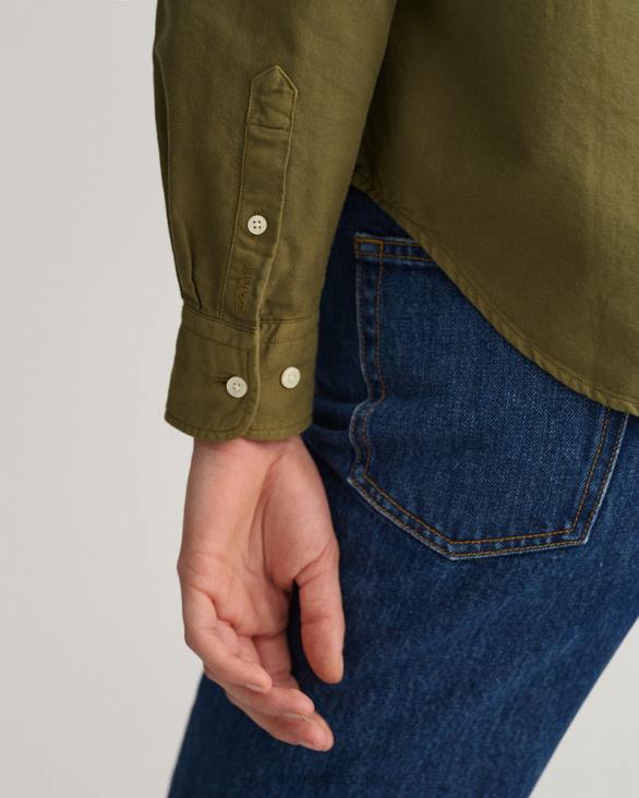 cămașă oxford vopsită în haine cu potrivire normală 888T595 verde de vânător GANT femei