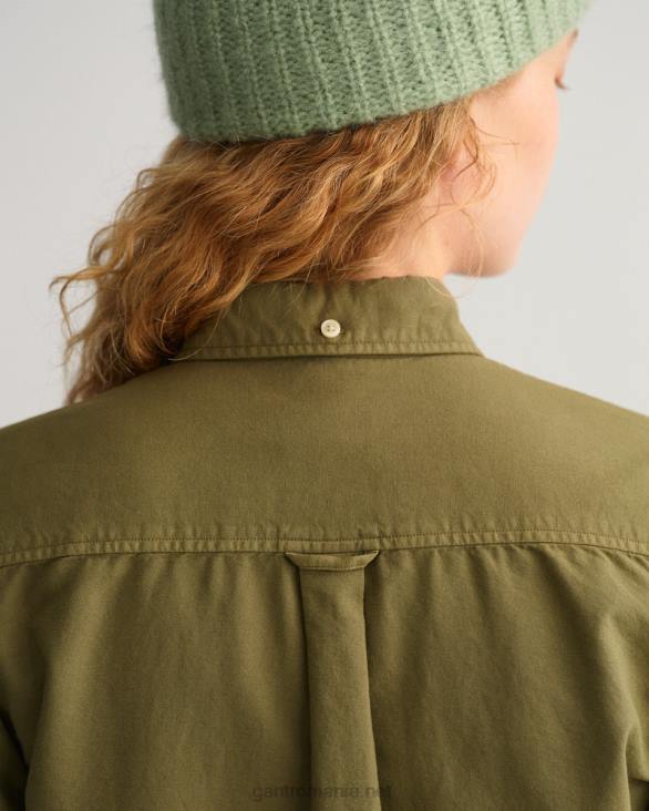 cămașă oxford vopsită în haine cu potrivire normală 888T595 verde de vânător GANT femei