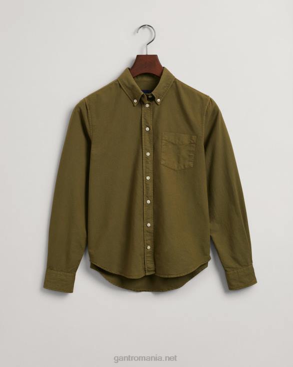 cămașă oxford vopsită în haine cu potrivire normală 888T595 verde de vânător GANT femei