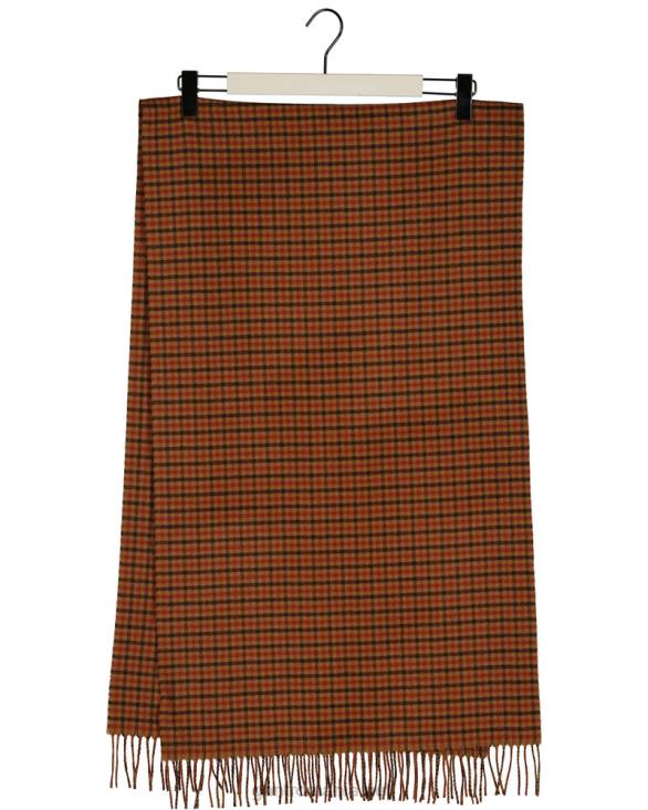 eșarfă țesută verificată 888T784 portocala aurie GANT femei