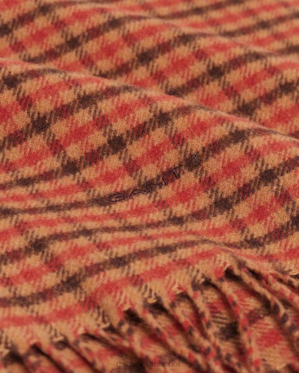 eșarfă țesută verificată 888T784 portocala aurie GANT femei