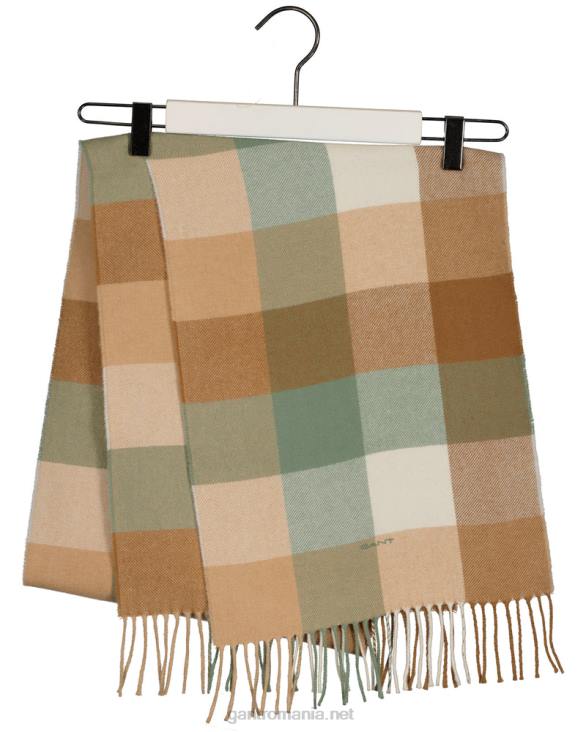 eșarfă multi check 888T786 verde de eucalipt GANT femei