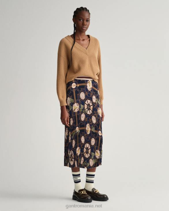 fustă plisată american luxe 888T649 albastru de seară GANT femei