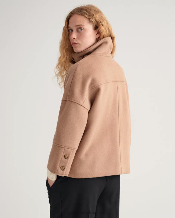 jachetă decupată în amestec de lână 888T755 kaki cald GANT femei