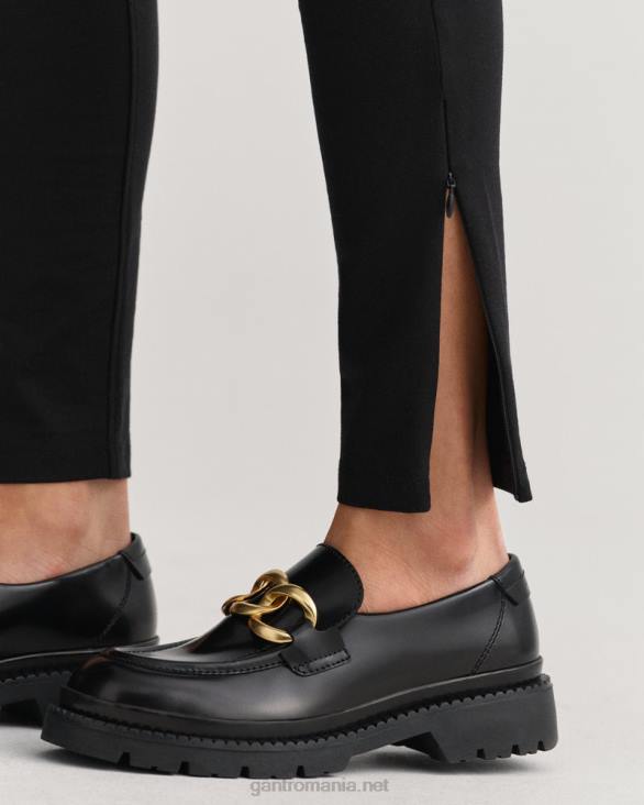 jambiere din jerse cu fermoar lateral 888T739 negru de abanos GANT femei