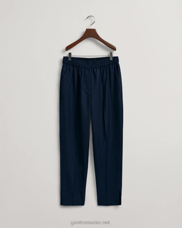 pantaloni conici cu tragere 888T744 albastru de seară GANT femei