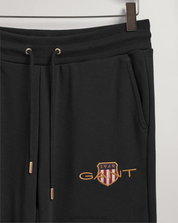 pantaloni de trening cu scut de arhivă 888T727 negru GANT femei