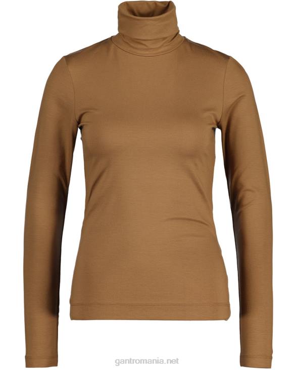 pulover cu mânecă lungă din jerseu pe gât 888T624 nucă prăjită GANT femei