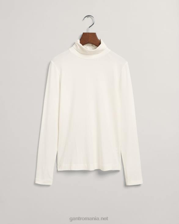 pulover cu mânecă lungă din jerseu pe gât 888T625 aproape alb GANT femei