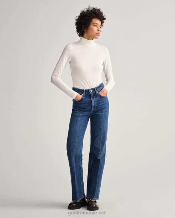 pulover cu mânecă lungă din jerseu pe gât 888T625 aproape alb GANT femei