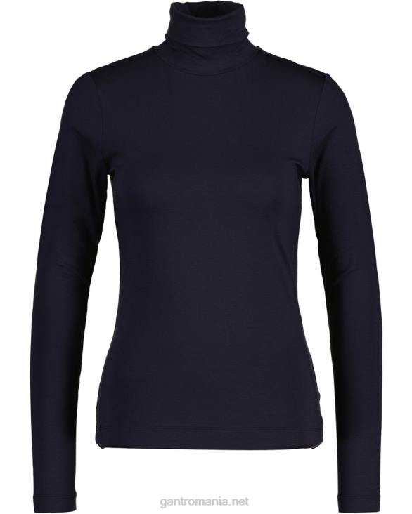 pulover cu mânecă lungă din jerseu pe gât 888T637 albastru de seară GANT femei