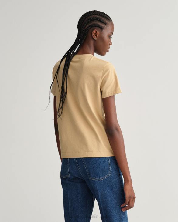 tricou cu scutul de arhivă 888T608 bej alun GANT femei