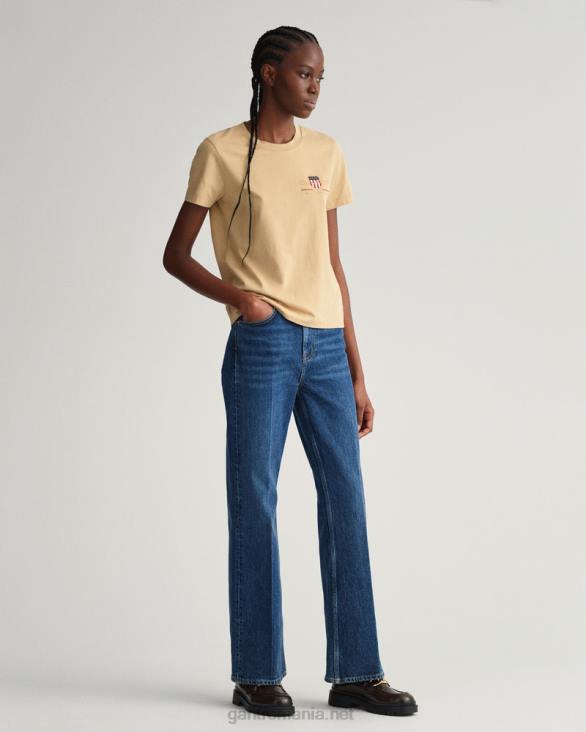 tricou cu scutul de arhivă 888T608 bej alun GANT femei