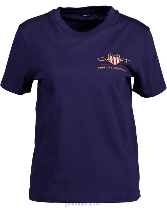 tricou cu scutul de arhivă 888T612 albastru de seară GANT femei