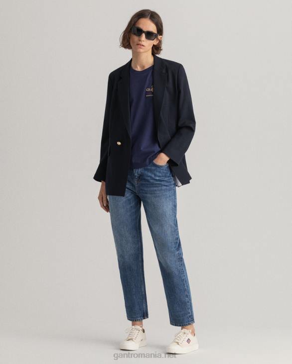 tricou cu scutul de arhivă 888T612 albastru de seară GANT femei