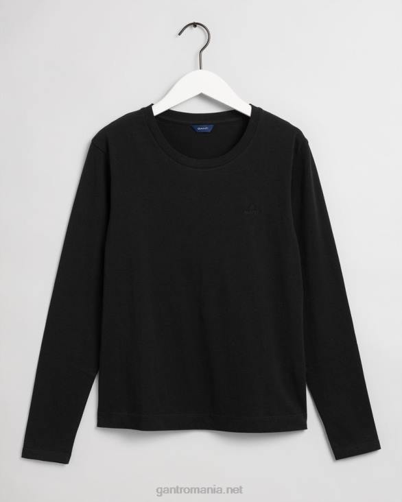 tricou original cu maneca lunga 888T643 negru GANT femei