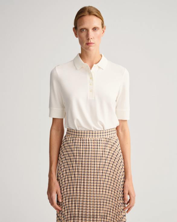 tricou polo cu guler piqué cu detaliu 888T605 coaja de ou GANT femei