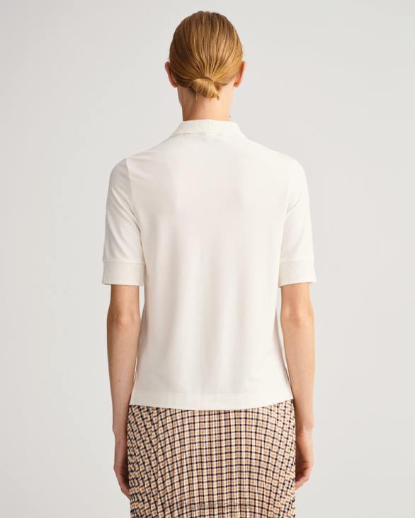 tricou polo cu guler piqué cu detaliu 888T605 coaja de ou GANT femei