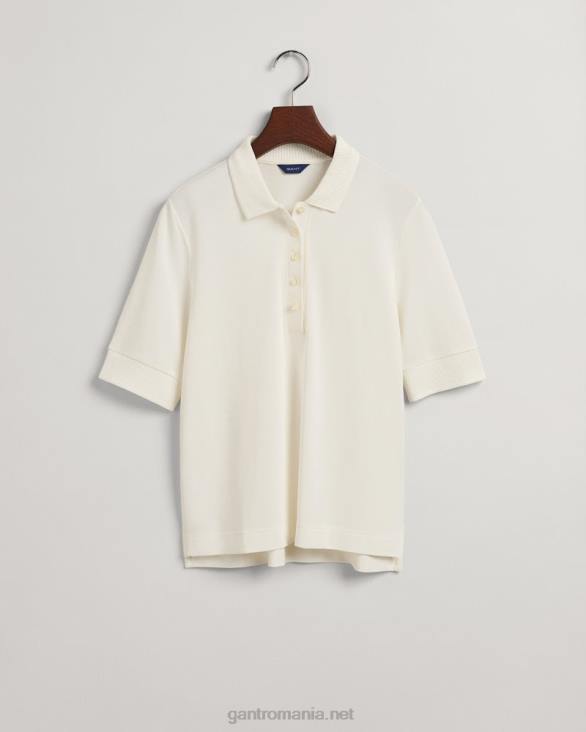 tricou polo cu guler piqué cu detaliu 888T605 coaja de ou GANT femei