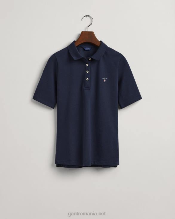 tricou polo original cu mânecă lungă și scurtă piqué 888T615 albastru de seară GANT femei