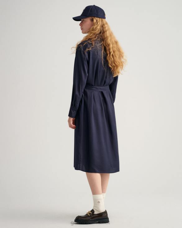 rochie cămașă în formă de a 888T646 albastru de seară GANT femei