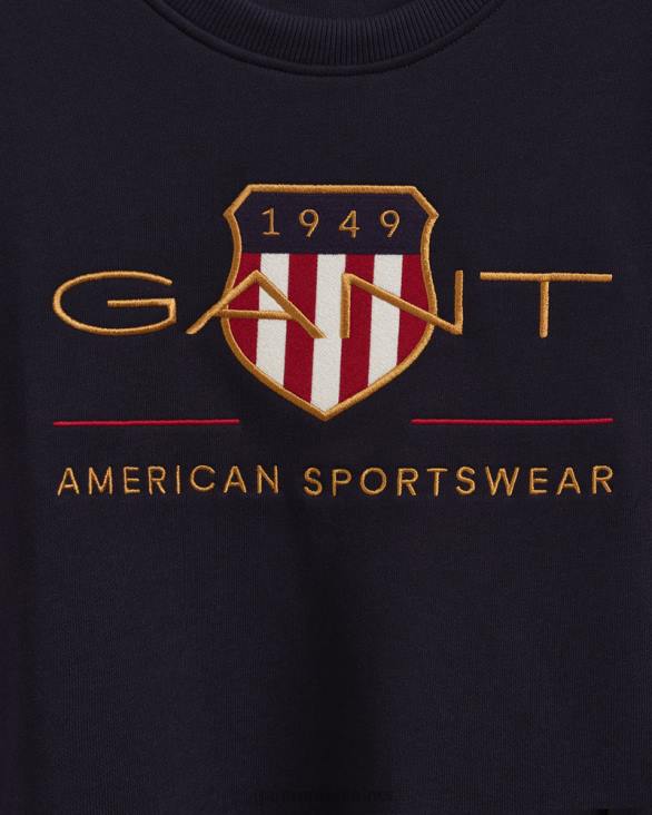 doamnelor arhiva scut crew gat sudoare 888T720 albastru de seară GANT femei