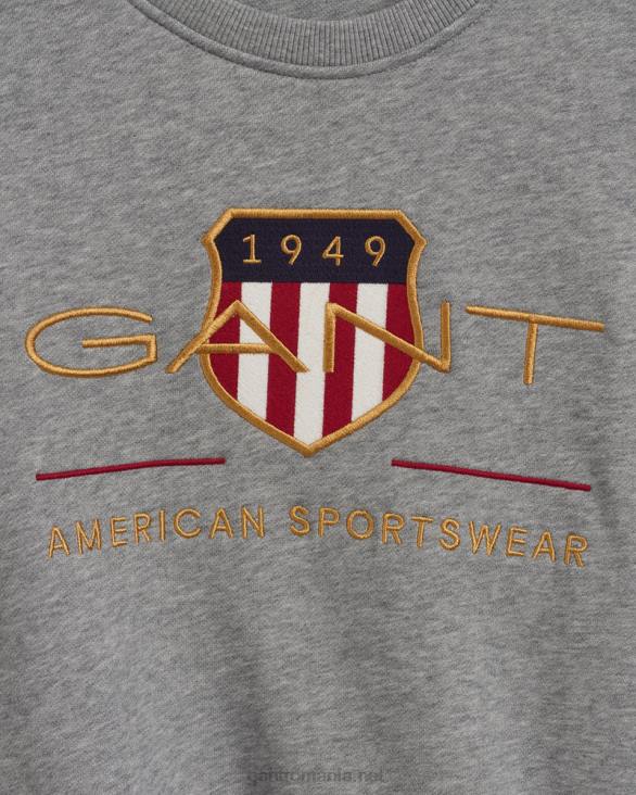 doamnelor arhiva scut crew gat sudoare 888T726 melange gri GANT femei