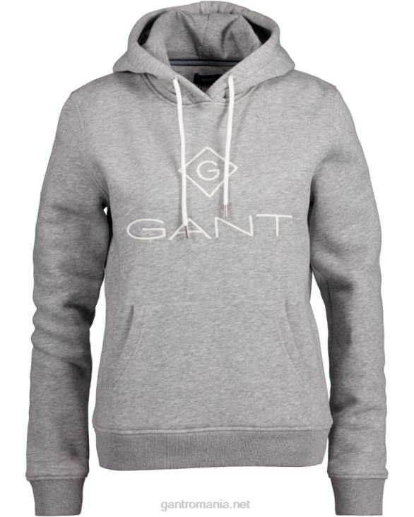 hanorac transpirat cu logo 888T722 melange gri GANT femei