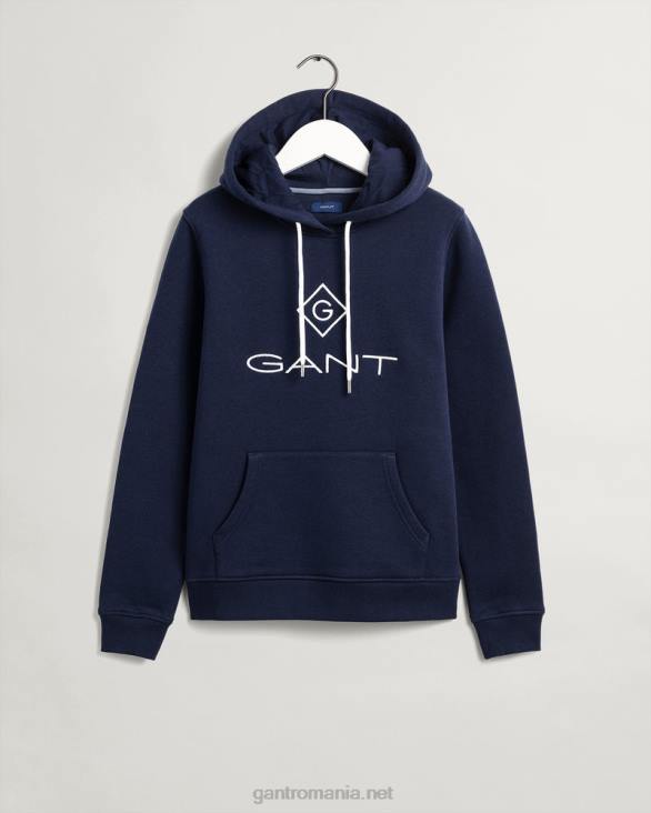 hanorac transpirat cu logo 888T736 albastru de seară GANT femei