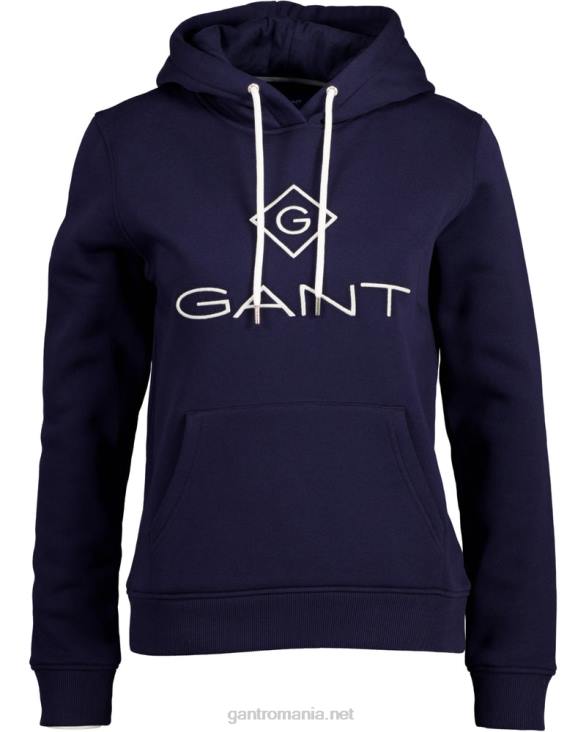 hanorac transpirat cu logo 888T736 albastru de seară GANT femei