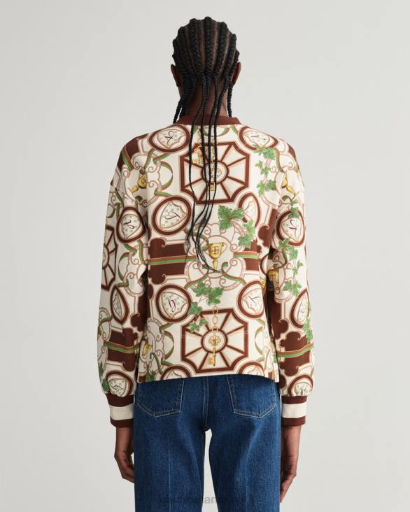 pulover cu gât roșu american de lux 888T712 boabe de cacao GANT femei