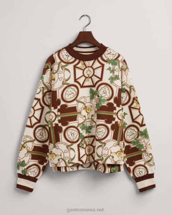 pulover cu gât roșu american de lux 888T712 boabe de cacao GANT femei