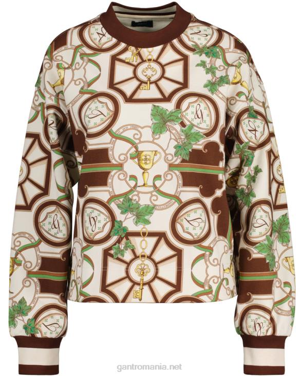 pulover cu gât roșu american de lux 888T712 boabe de cacao GANT femei