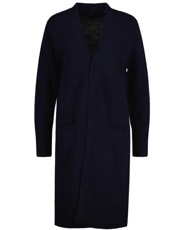 cardigan lung de lână 888T688 albastru de seară GANT femei