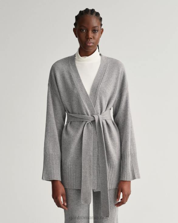 cardigan împachetat lounge 888T696 melange gri GANT femei