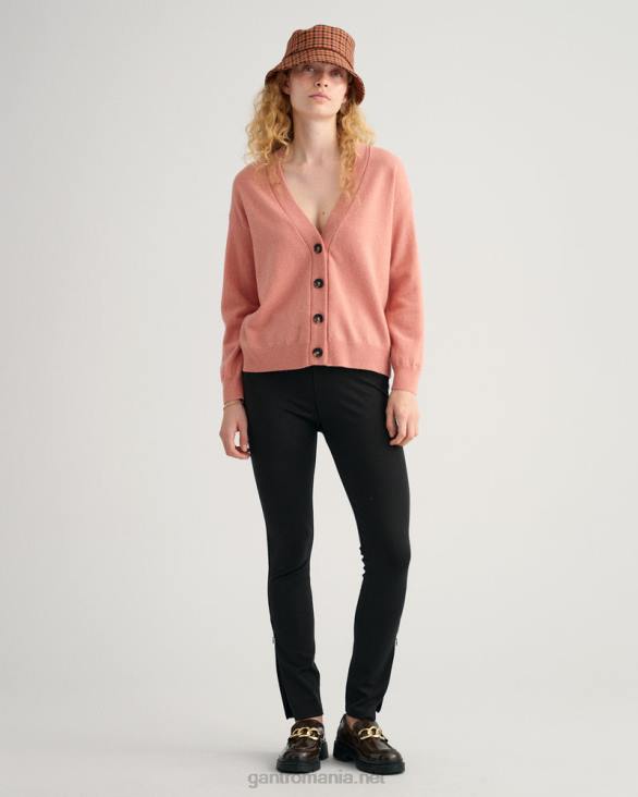 cardigan super fin din vata de miel 888T684 roz teracota GANT femei