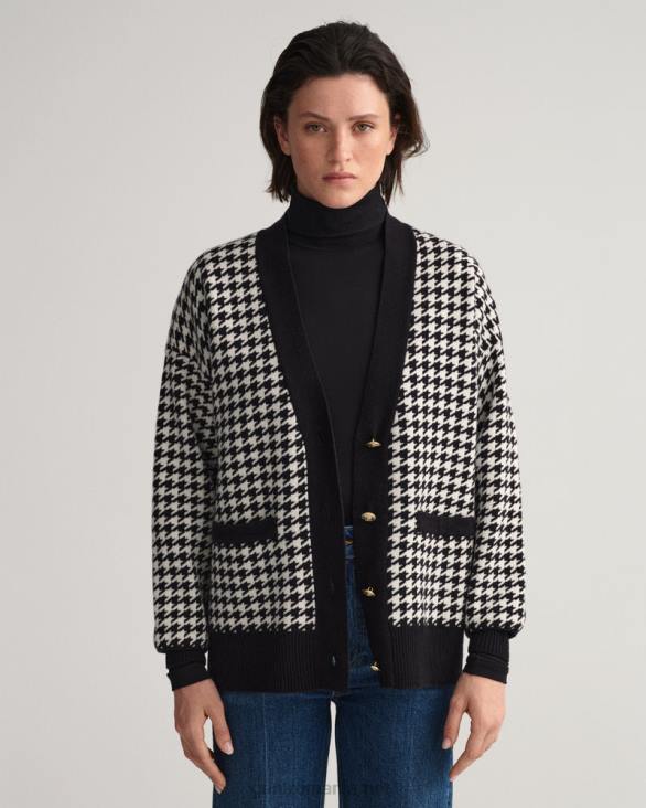 cardigan supradimensionat din picioare de hound 888T673 negru de abanos GANT femei