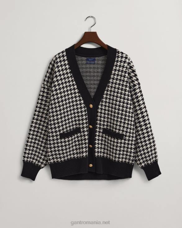 cardigan supradimensionat din picioare de hound 888T673 negru de abanos GANT femei