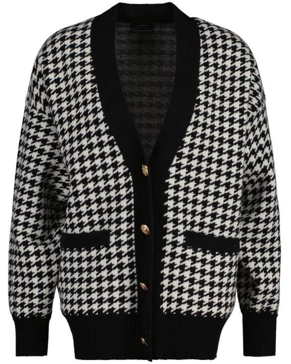 cardigan supradimensionat din picioare de hound 888T673 negru de abanos GANT femei