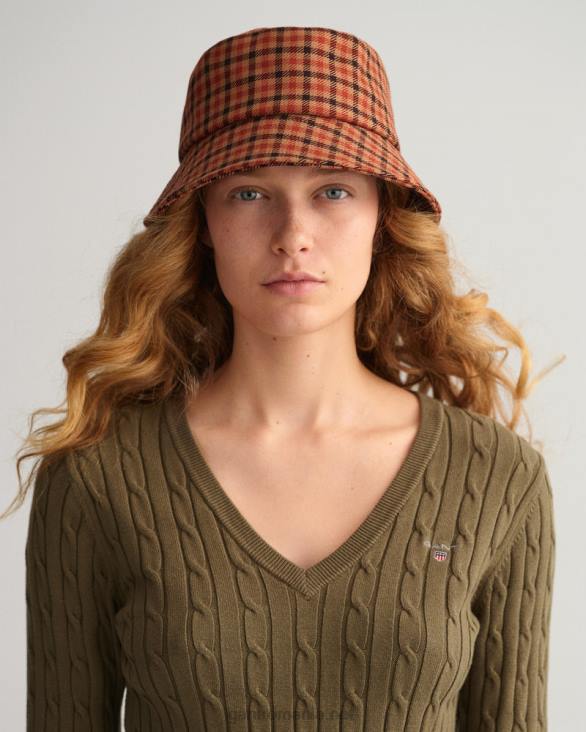 pulover cu decolteu în V din bumbac elastic 888T683 verde de vânător GANT femei