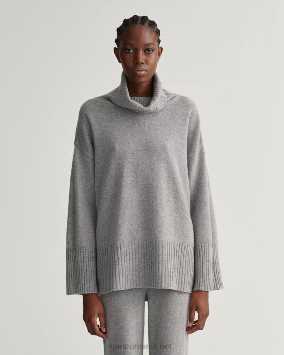 pulover cu guler rulat 888T677 melange gri GANT femei