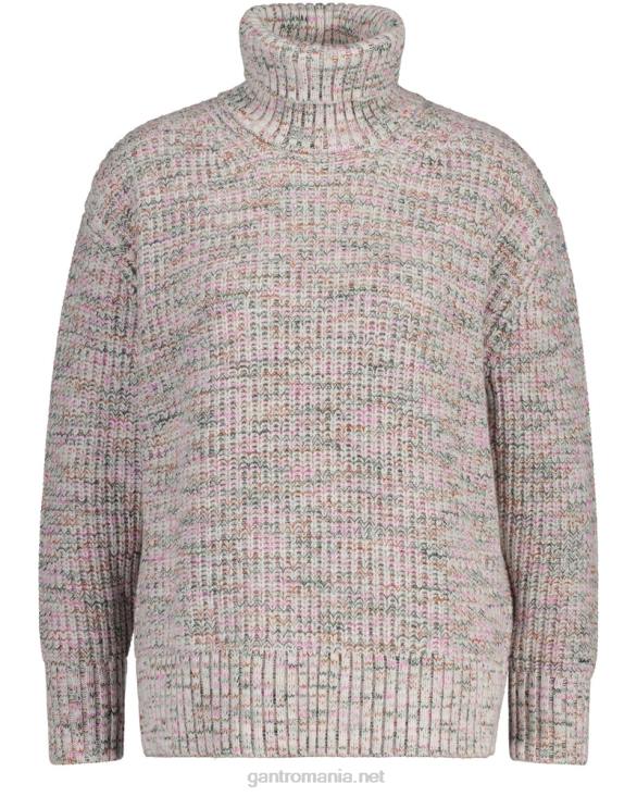 pulover cu guler rulat multicolor 888T656 cremă GANT femei