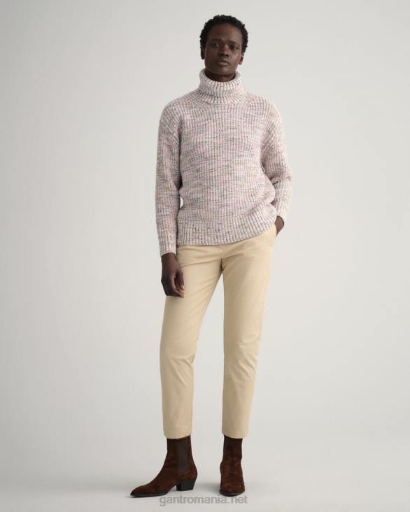 pulover cu guler rulat multicolor 888T656 cremă GANT femei