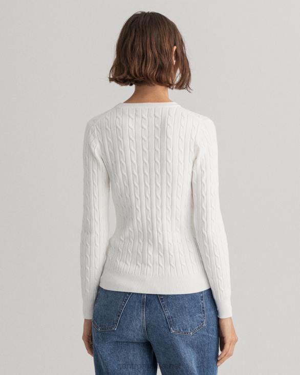 pulover din bumbac elastic cu gâtul ochilor 888T699 coaja de ou GANT femei