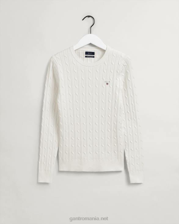 pulover din bumbac elastic cu gâtul ochilor 888T699 coaja de ou GANT femei